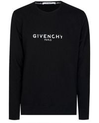 Givenchy - Paris Vintage Signature Sweatshirt Met Gebroken Logo In Zwart - Lyst