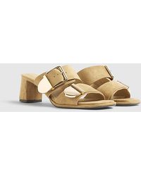 River Island - Mule Sandals Faux Suede Double Buckle Pu - Lyst