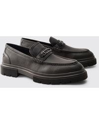 BoohooMAN - Chunky Textured Pu Loafer - Lyst