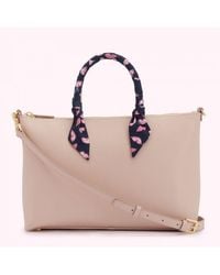 Lulu Guinness - Pebble Pink Leather Scarf Frances Tote Bag - Lyst