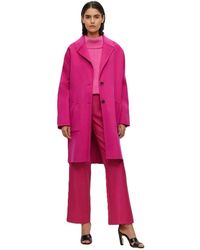 BOSS - Cattina Solid Patterned Notch Collared Over Coat - Lyst