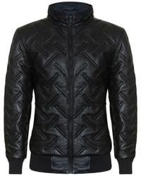 Infinity Leather - Bomber Quilted Jacket - Lyst