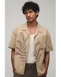 BoohooMAN - Oversized Boxy Palm Applique Shirt - Lyst
