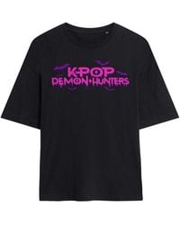 K-Pop Demon Hunters - Ladies Dripping Logo Oversized Halloween T-Shirt - Lyst