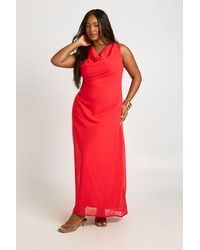 Boohoo - Plus Chiffon Cowl Neck Maxi Dress - Lyst