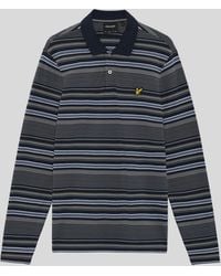Lyle & Scott - Multi Stripe Long Sleeve Polo Shirt - Lyst
