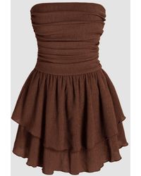 Hiccup - Strapless Ruffle Mini Dress - Lyst
