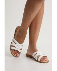 Boohoo - Wide Fit Cut Out Padded Sliders - Lyst