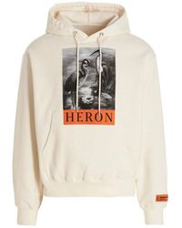 Heron Preston - Heron-hoodie Met Trekkoord En Print In Wit - Lyst