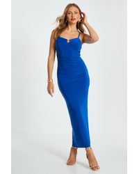 Quiz - Royal Ruched Maxi Dress - Lyst