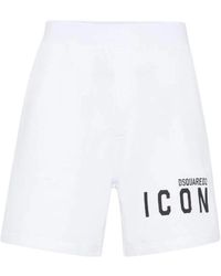 DSquared² - Icon Logo Relaxed Shorts Cotton - Lyst