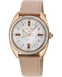 Gv2 - Palermo Diamond Swiss Quartz Mop Dial, Genuine Handmade Leather Watch - Lyst