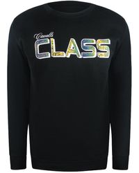 Roberto Cavalli - Vibrant Floral Logo Round Neck Sweatshirt Cotton - Lyst