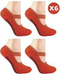 Sock Snob - 6 Pack Ladies Non Slip Yoga Socks With Straps - Lyst