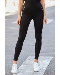 Sosandar - Zip Detail Sculpting Fit Ponte Leggings - Lyst