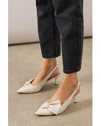 Wallis - Vitalia Bow Detail Slingback Pointed Medium Heel Court Shoes - Lyst