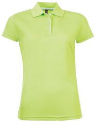 Sol's - Ladies Performer Short Sleeve Pique Polo Shirt (Apple) - Lyst