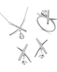 Orphelia - 'Charlotte' 925 Sterling Set: Necklace + Earrings + Ring - Lyst