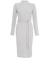 Quiz - Knitted Long Sleeve Midi Dress - Lyst