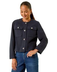 Roman - Petite Button Up Pocket Jacket - Lyst