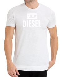 DIESEL - Monotone Logo T-Shirt Cotton - Lyst