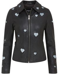 Infinity Leather - Hearts Biker Jacket - Lyst