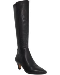 Dune - Sera Low Suede Knee-High Boots - Lyst