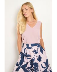 Wallis - Petite Chiffon V Neck Cami Top - Lyst
