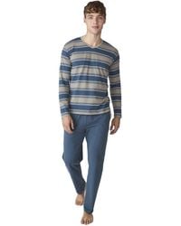 J&j Brothers - Jjb18 Long-Sleeved Cotton Pajamas - Lyst
