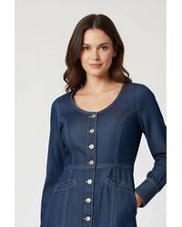 Wrangler - Long Sleeve Denim Mini Dress - Lyst