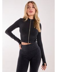 Pink Vanilla - Active Rib Double Zip Top - Lyst