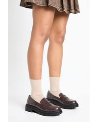 Boohoo - Chunky Croc Strap Detail Loafers - Lyst