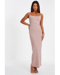 Quiz - Rhinestone Square Neck Maxi Dress - Lyst