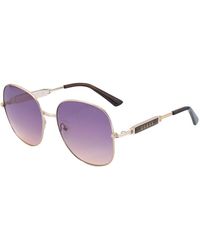 Guess - Gold Metal Sunglasses - Lyst