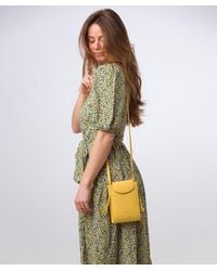 Pure Luxuries - 'Kiana' Lemon Drop Nappa Leather Cross Body Phone Bag - Lyst