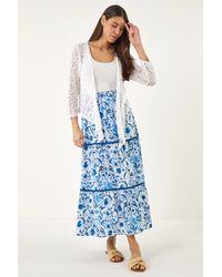 Roman - Waterfall Popcorn Knitted Cardigan - Lyst