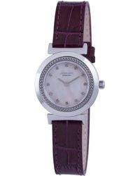 Johan Eric - Djursland, Mop Dial Watch W With Swarovski Crystal Indices, Burgundy Leather W Crocodile Pattern Top - Lyst