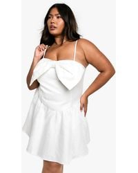 Boohoo - Plus Strappy Bow Detail Skater Dress - Lyst