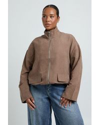 Boohoo - Plus Peached Funnel Neck Jacket - Lyst