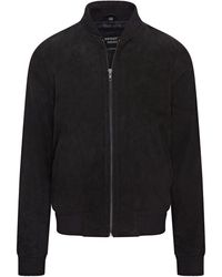 Infinity Leather - Soft Goat Suede Ma-1 Varsity Bomber Jacket - Lyst