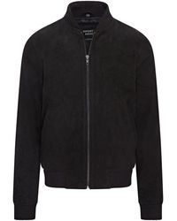 Infinity Leather - Soft Goat Suede Ma-1 Varsity Bomber Jacket - Lyst