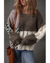 Azura Exchange - Color Block Long Sleeve Sweater - Lyst