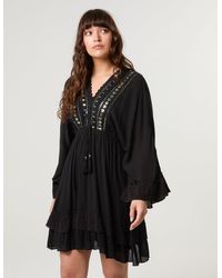 Blue Vanilla - Embellished Kimono Sleeve Mini Dress - Lyst