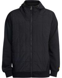 Lyle & Scott - Hybrid Quilted Schwarzer Kapuzenpullover Mit Reißverschluss - Lyst
