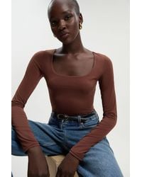 Karen Millen - Scoop Neck Long Sleeve Contour Jersey Bodysuit - Lyst