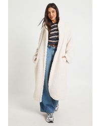 Boohoo - Longline Teddy Fur Coat - Lyst