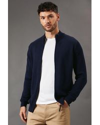 MAINE - Premium Pure Cotton Zip Thru Knit Jumper - Lyst