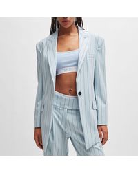 HUGO - Amiya Oversize-Fit Pinstripe Blazer - Lyst