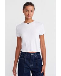 Dilvin - Ribbed Crop T-Shirt - Lyst