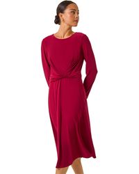 Roman - Petite Twist Front Stretch Dress - Lyst